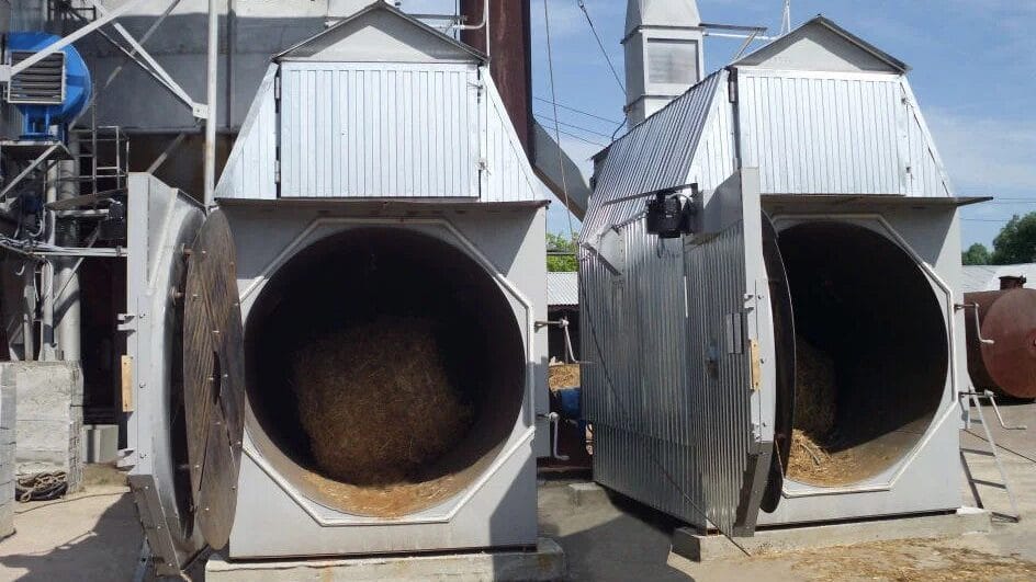 Украинский теплогенератор на соломе для зерносушилки