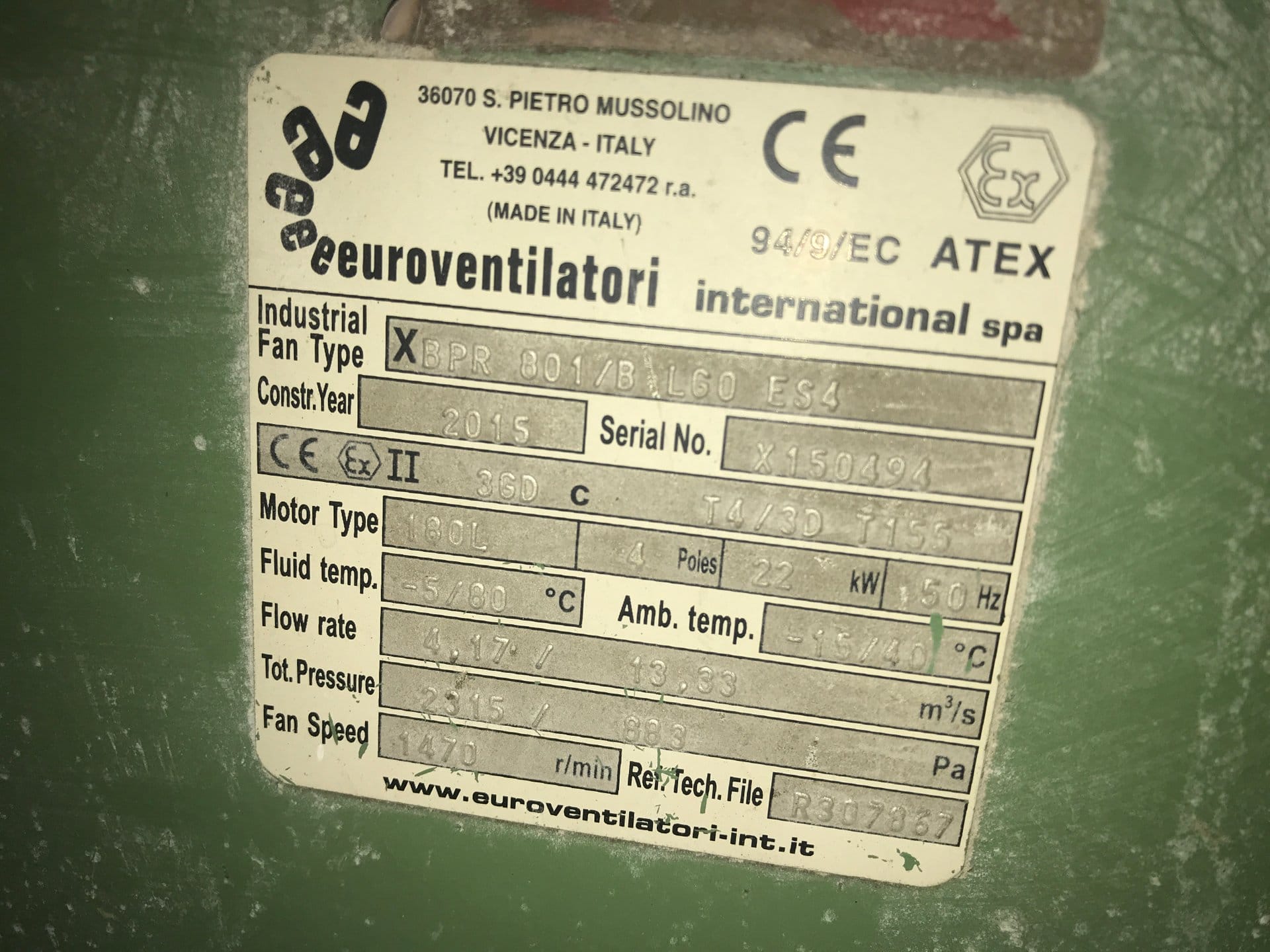 Характеристики вентилятора зерносушилки