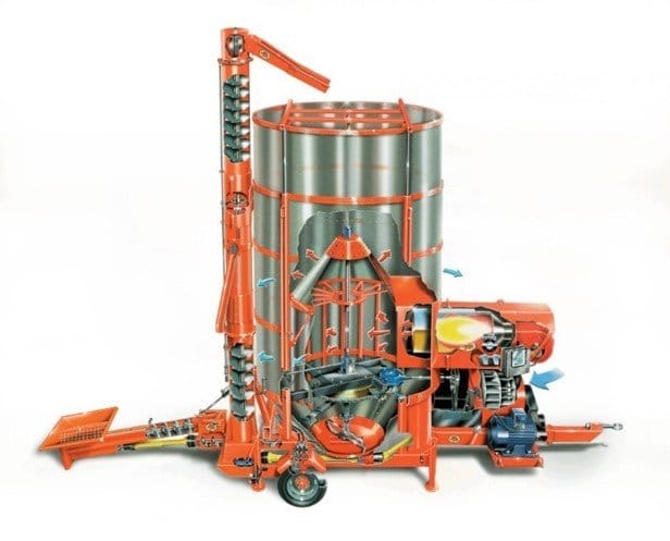 Мобильная бункерная зерносушилка