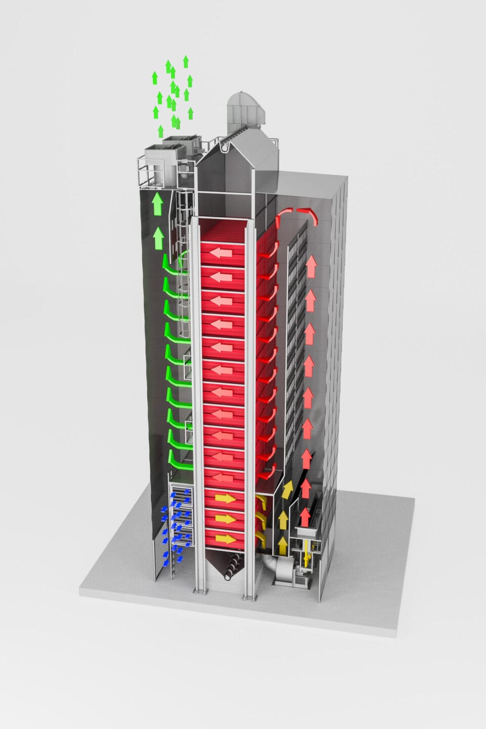 Зерносушилка с системой рекуперации тепла