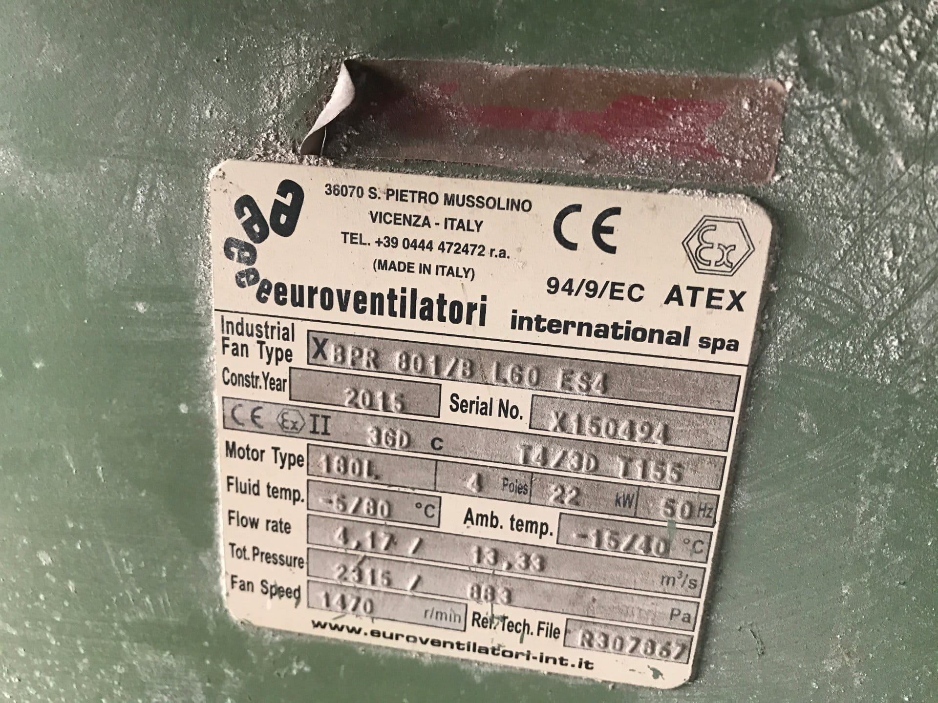 Расход воздуха вентилятором