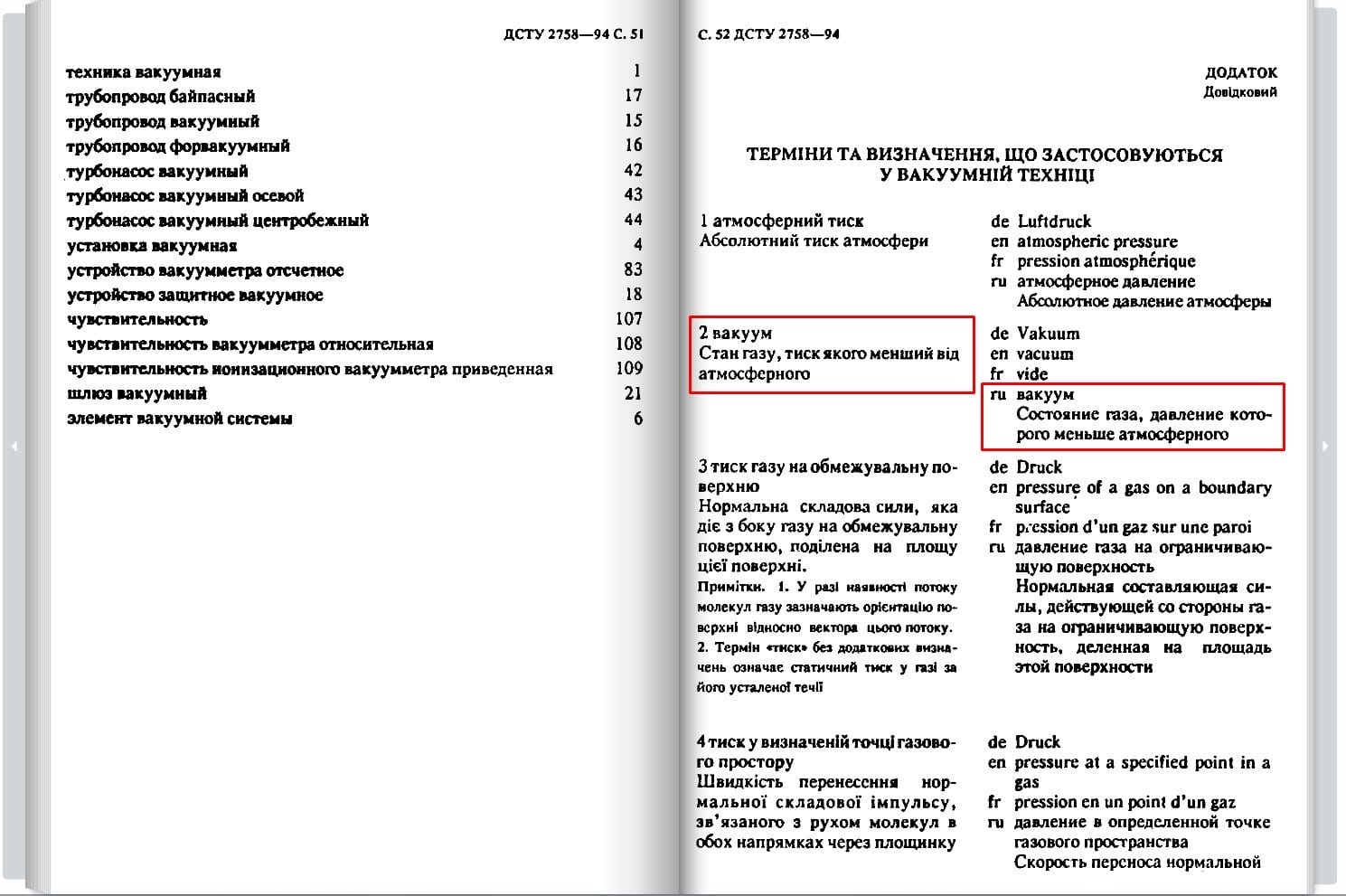 Определение вакуума