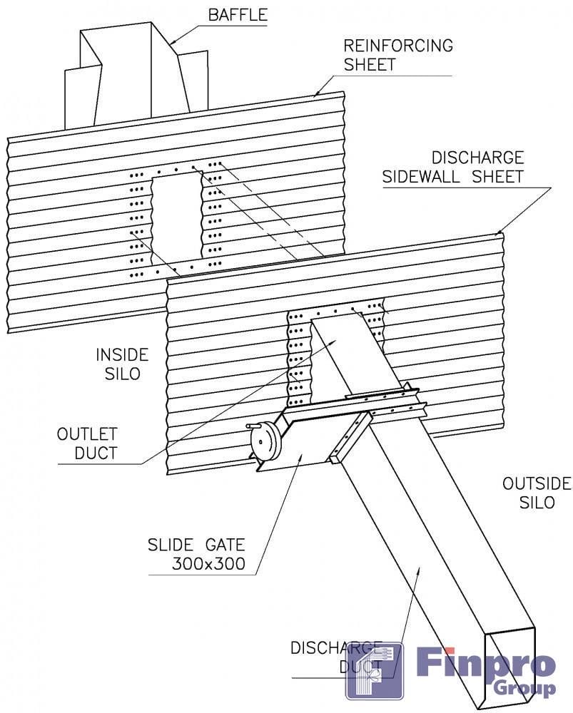 Устройство системы боковой разгрузки силосов
