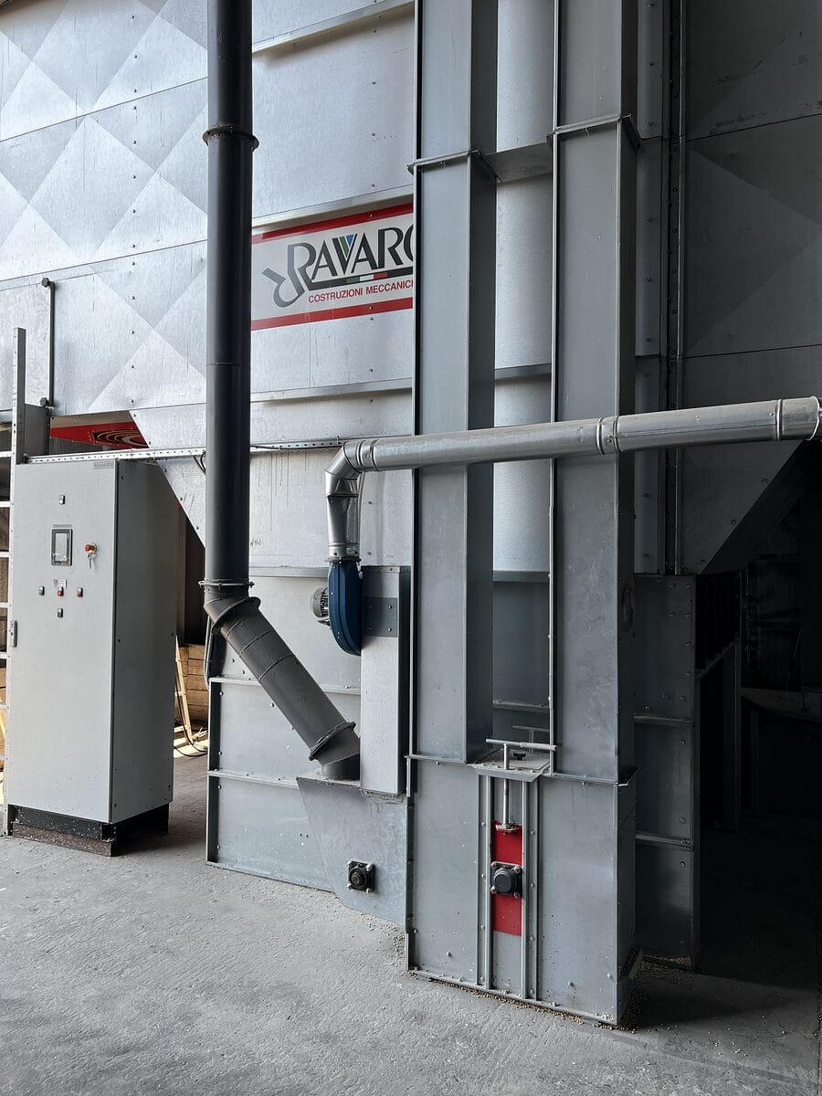 Аспирация из нории в зерносушилке Раваро